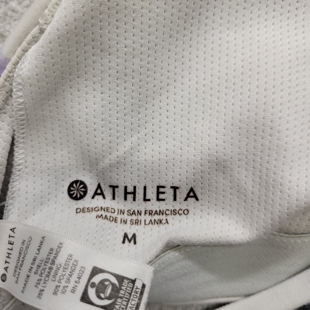 Athleta Floral Strappy Sports Bra Women's Medium Light Support Yoga Training - Picture 3 of 4